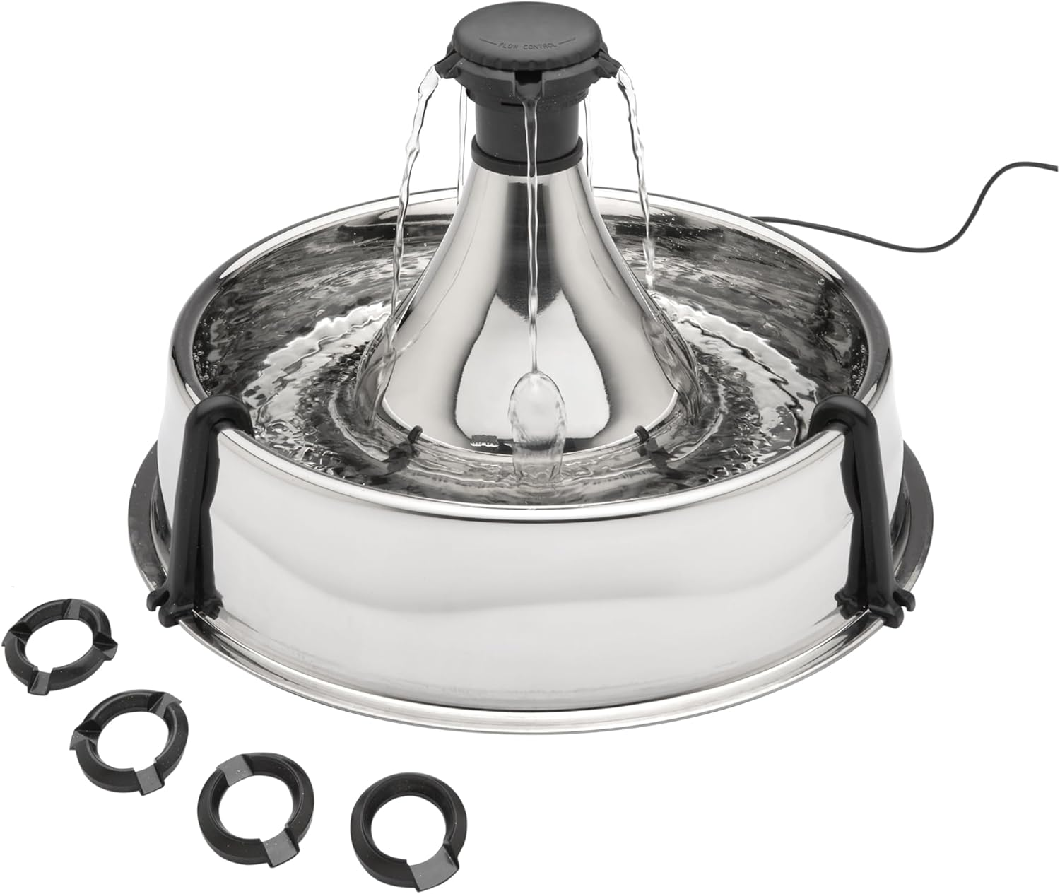 Stainless steel 360 tower cat fountain