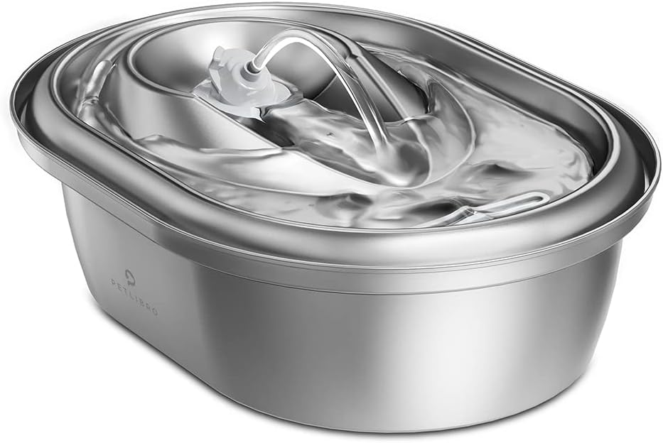 Capsule cat fountain with stainless top